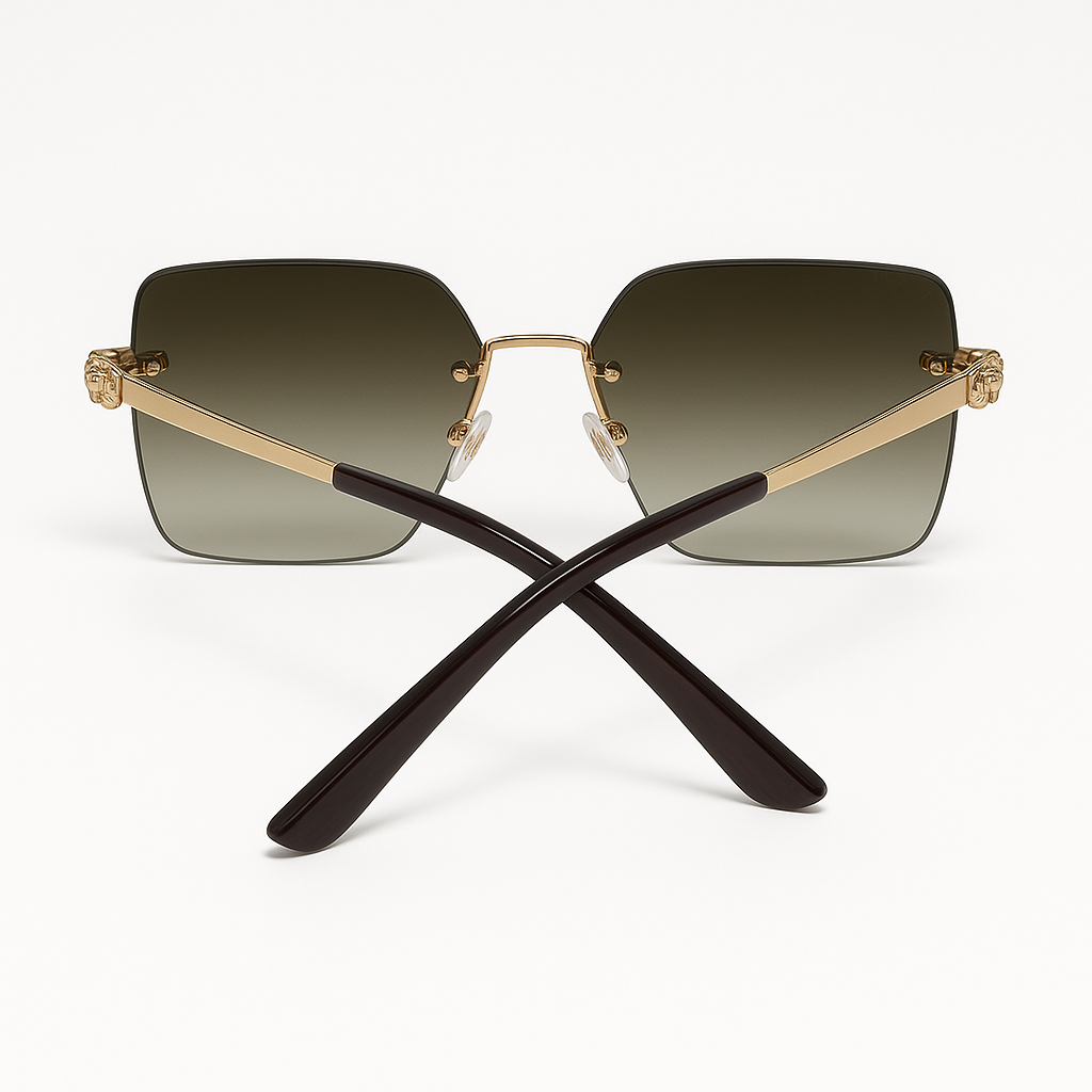 Luxury Brown Gradient Square Sunglasses