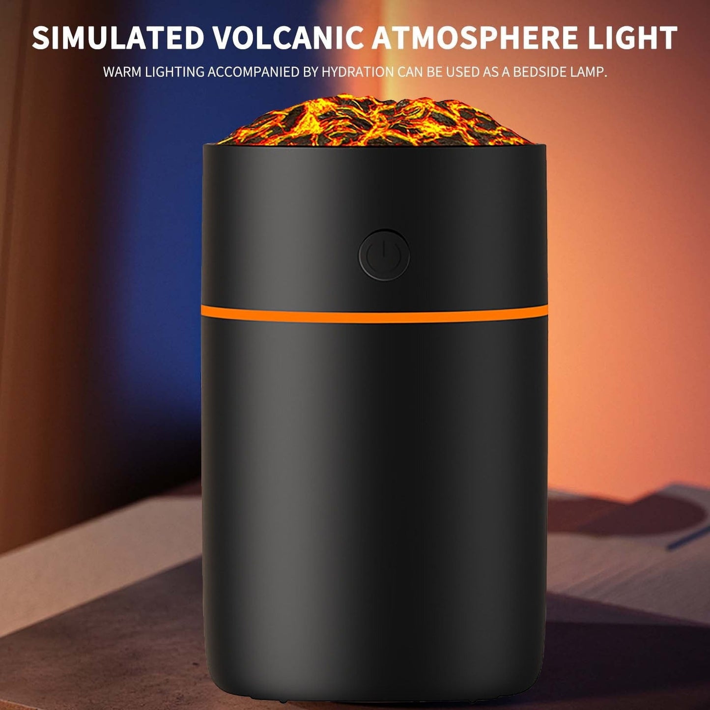 Portable Mini Air Humidifier Aroma Diffuser, LED Light, Car Aroma Air Humidifier, Aroma Humidifier Lamp, LED Lighting Simulation Volcano