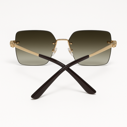 Luxury Brown Gradient Square Sunglasses