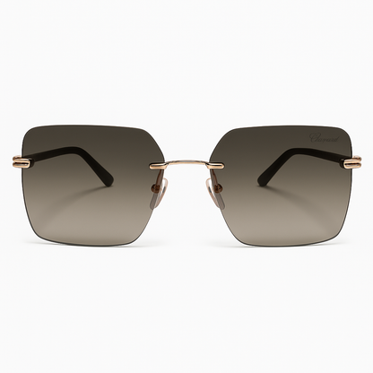 Luxury Brown Gradient Square Sunglasses
