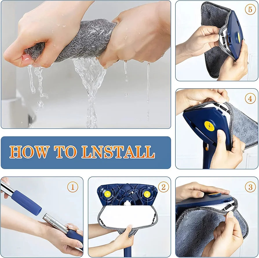 4 in 1 Triangle Mop 360 Adjustable For Cleaning Doors - Ratable - Adjustable - Mop - Brooms - Pocha - Pocha for house