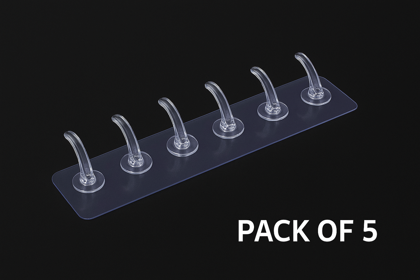 Crystal Clear Multi-Hook Organizer Strip (pack of 5)