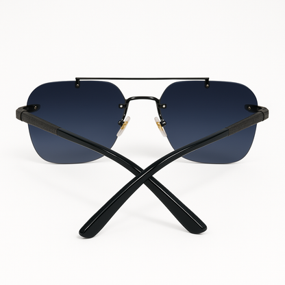 Luxury Rimless Sunglasses – Gradient Blue Lenses