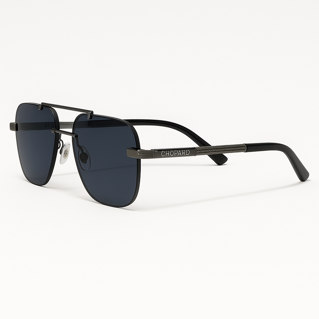 Luxury Rimless Sunglasses – Gradient Blue Lenses