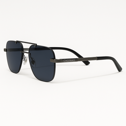 Luxury Rimless Sunglasses – Gradient Blue Lenses