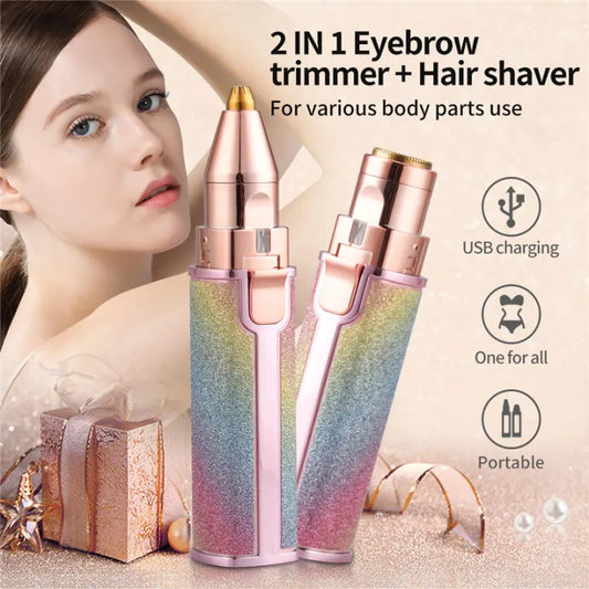 2 in 1 Battery Operated Eyebrow Trimmer