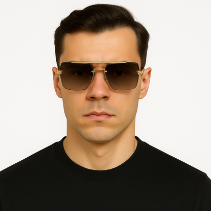 Gold Frame Gradient Lens Sunglasses