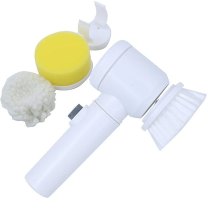 5 in 1 Magic Brush Electric Magic Brush Multifunctional Magic Brush with 5 Brush Heads Charging Cord for Home, Kitchen Tiles, Carpet Sink Wash Basin Bath Shower