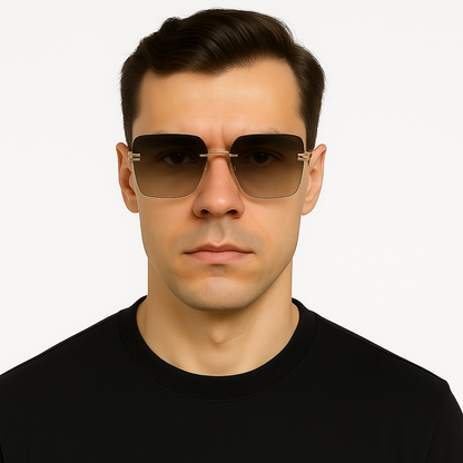 Luxury Brown Gradient Square Sunglasses