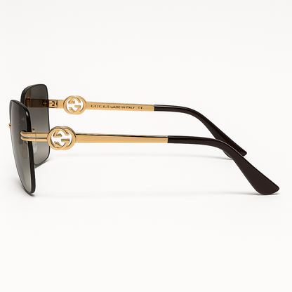 Luxury Brown Gradient Square Sunglasses